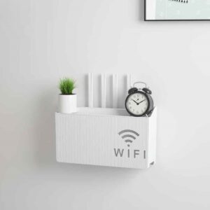 Sieninė lentyna Wi-Fi maršrutizatoriui (Balta) kaina internetu