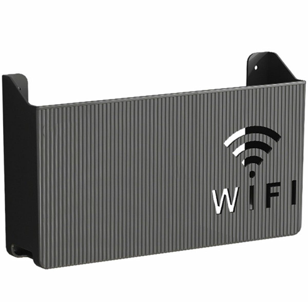 Sieninė lentyna Wi-Fi maršrutizatoriui (Juoda) kaina internetu
