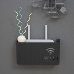 Sieninė lentyna Wi-Fi maršrutizatoriui (Juoda) kaina internetu