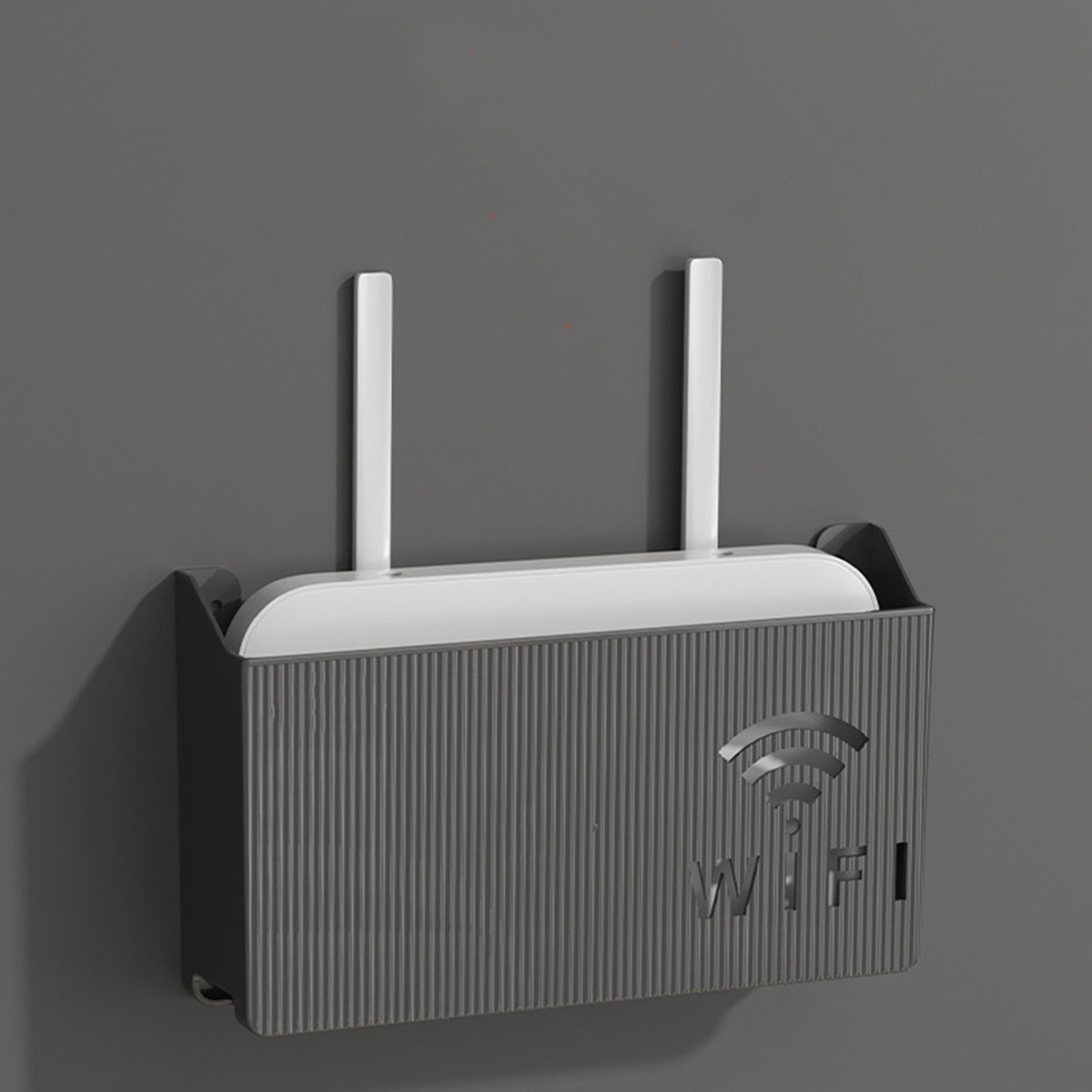 Sieninė lentyna Wi-Fi maršrutizatoriui (Juoda) kaina internetu