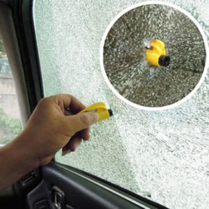 Stiklo plaktukas "ResQme" su saugos diržo nupjovimo peiliu kaina internetu