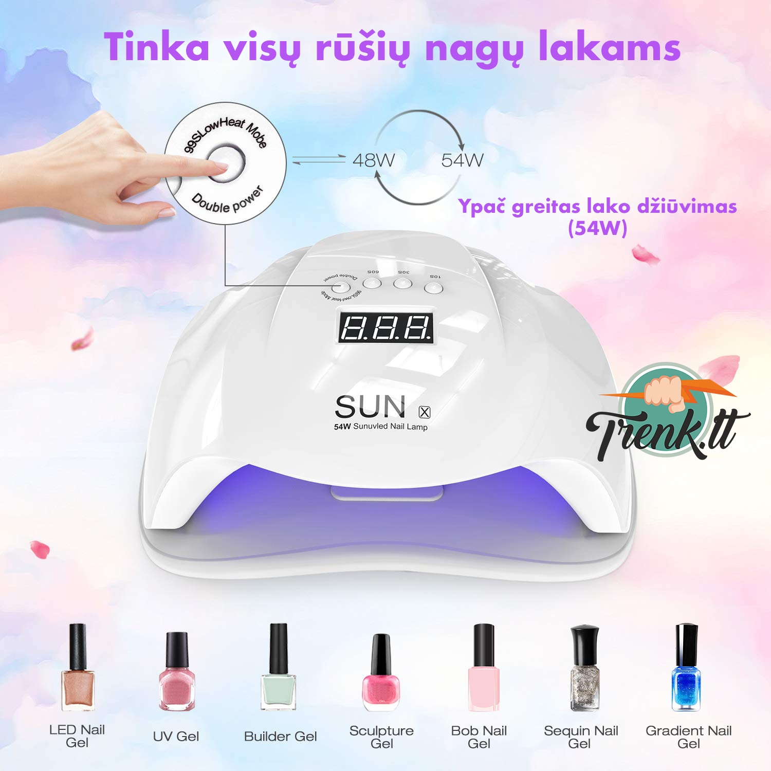 SUN 54W UV / LED hibridinė lempa nagams kaina internetu