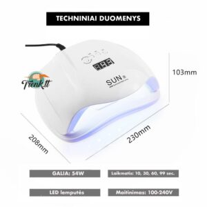 SUN 54W UV / LED hibridinė lempa nagams kaina internetu