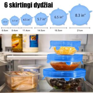 TAMPRIŲ SILIKONINIŲ DANGTELIŲ RINKINYS (6 VNT.) kaina internetu