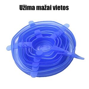 TAMPRIŲ SILIKONINIŲ DANGTELIŲ RINKINYS (6 VNT.) kaina internetu