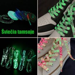 Tamsoje šviečiantys batų raišteliai - 1 kaina internetu