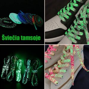 Tamsoje šviečiantys batų raišteliai - 1 kaina internetu