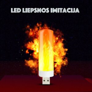 USB liepsnos imitacijos LED kaina internetu