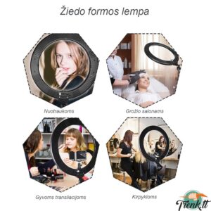 Žiedo Formos Lempa Fotografavimui, Makiažui 24W kaina internetu