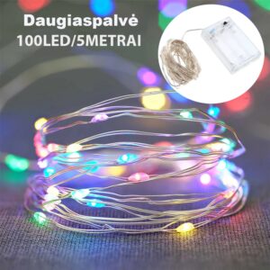 100 LED Girlianda, Spalvota kaina internetu