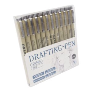 „Art Walker Drafting Pen“ techninių rašiklių rinkinys 12 vnt. kaina internetu