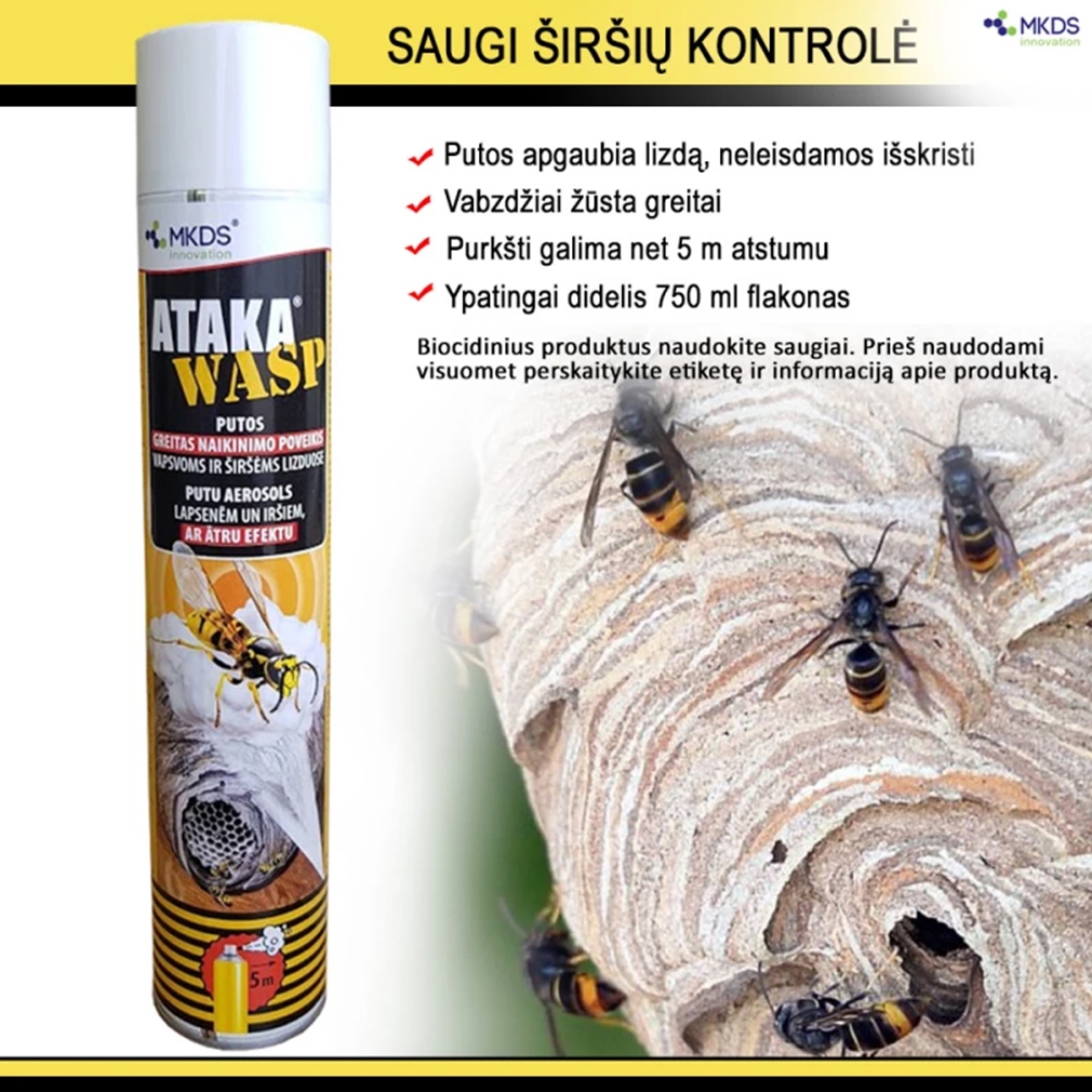 ATAKA WASP putos vapsvoms ir širšėms, 750 ml kaina internetu