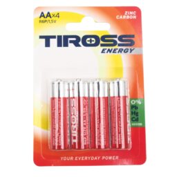 Baterijos TIROSS ENERGY AA R6P 1.5V (4 vnt.) kaina internetu
