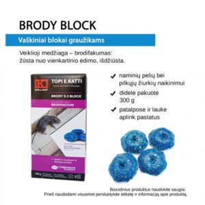 Brody block vaškiniai blokai graužikams, 300 g kaina internetu