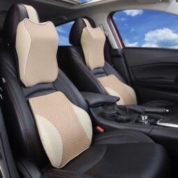Ergonominių pagalvių rinkinys automobiliui KREMINĖ kaina internetu
