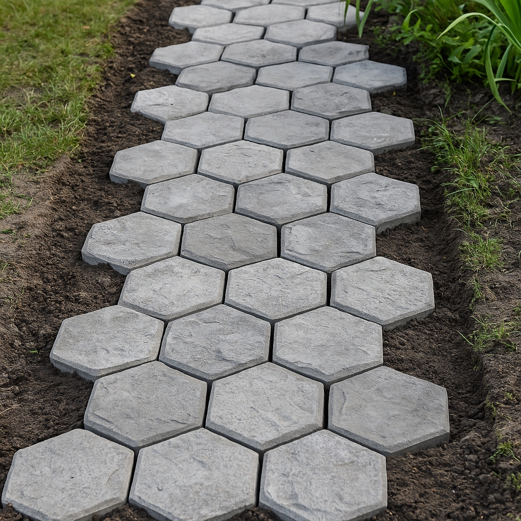 Forma betoninėms trinkelėms (korio formos), 36 x 36 x 4 cm kaina internetu