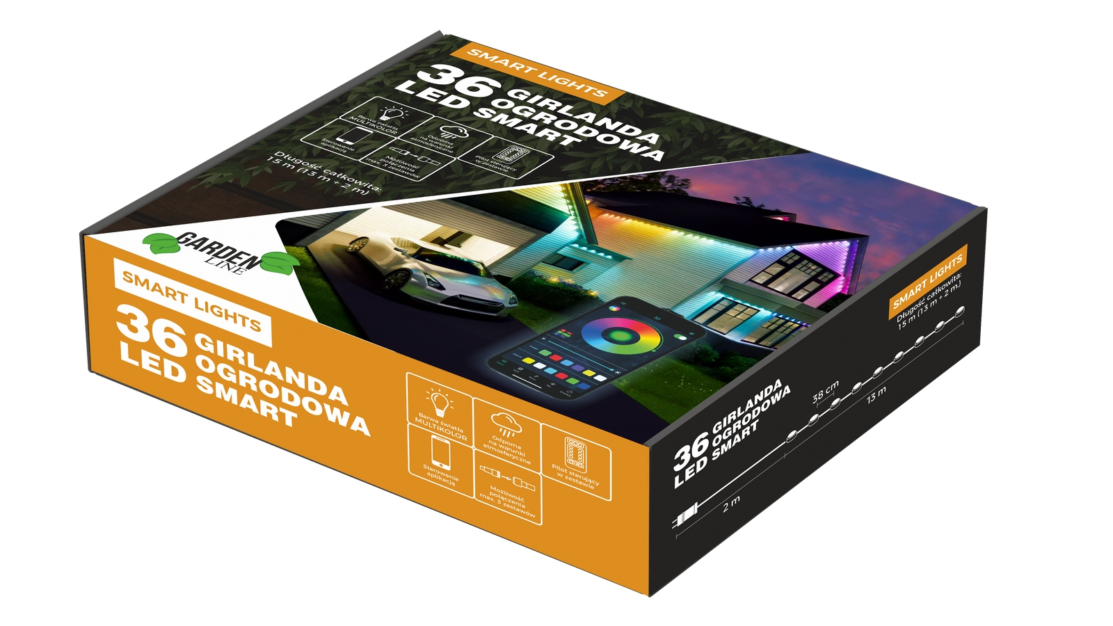 Išmanioji LED girlianda „SMART LIGHTS“ 36 LED, 13 m, multicolor, IP65 kaina internetu