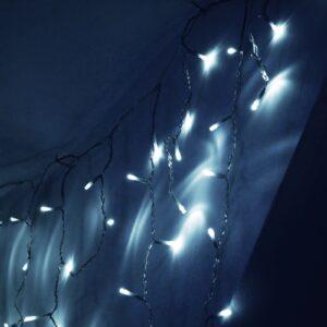 Kalėdinė LED užuolaida/varvekliai , 300 LED, šaltai balta šviesa, 12 m kaina internetu