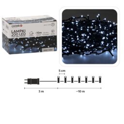 Kalėdinės LED girliandos, 200 LED, šaltai balta šviesa, 10 m kaina internetu