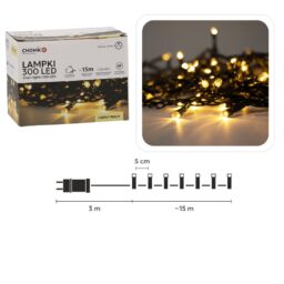 Kalėdinės LED girliandos, 300 LED, šiltai balta šviesa, 15 m kaina internetu
