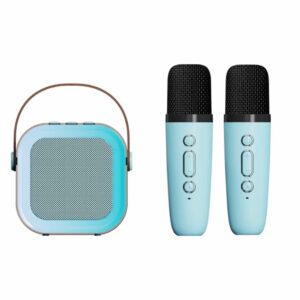 Karaoke kolonėlė su mikrofonais (Bluetooth, LED apšvietimas) kaina internetu