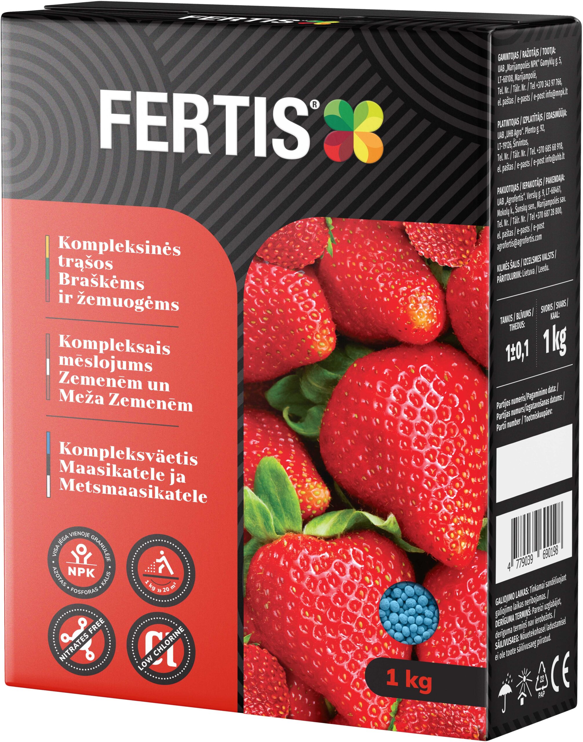 Kompleksinės trąšos Braškėms ir žemuogėms FERTIS, 1kg kaina internetu