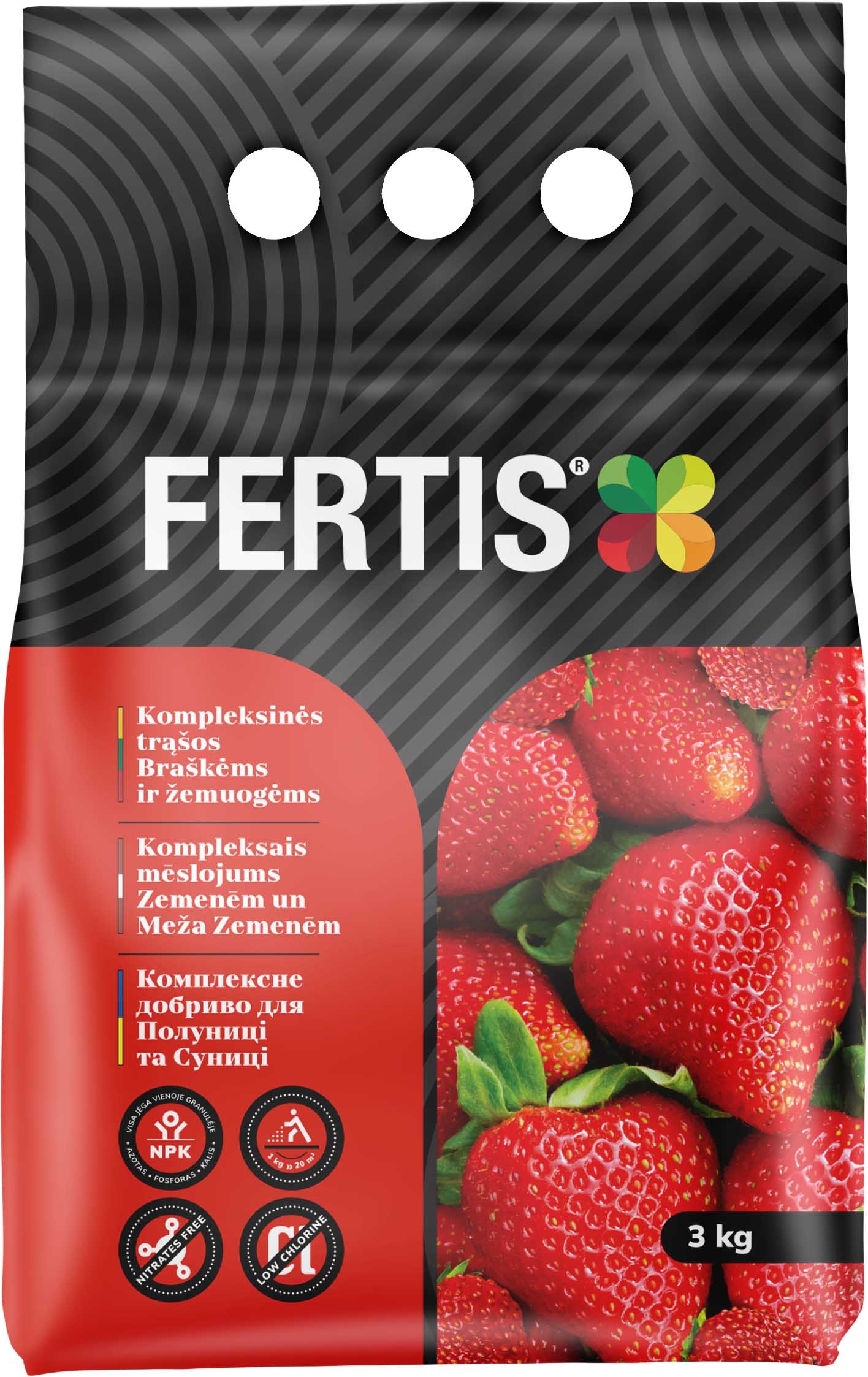 Kompleksinės trąšos Braškėms ir žemuogėms FERTIS, 3kg kaina internetu