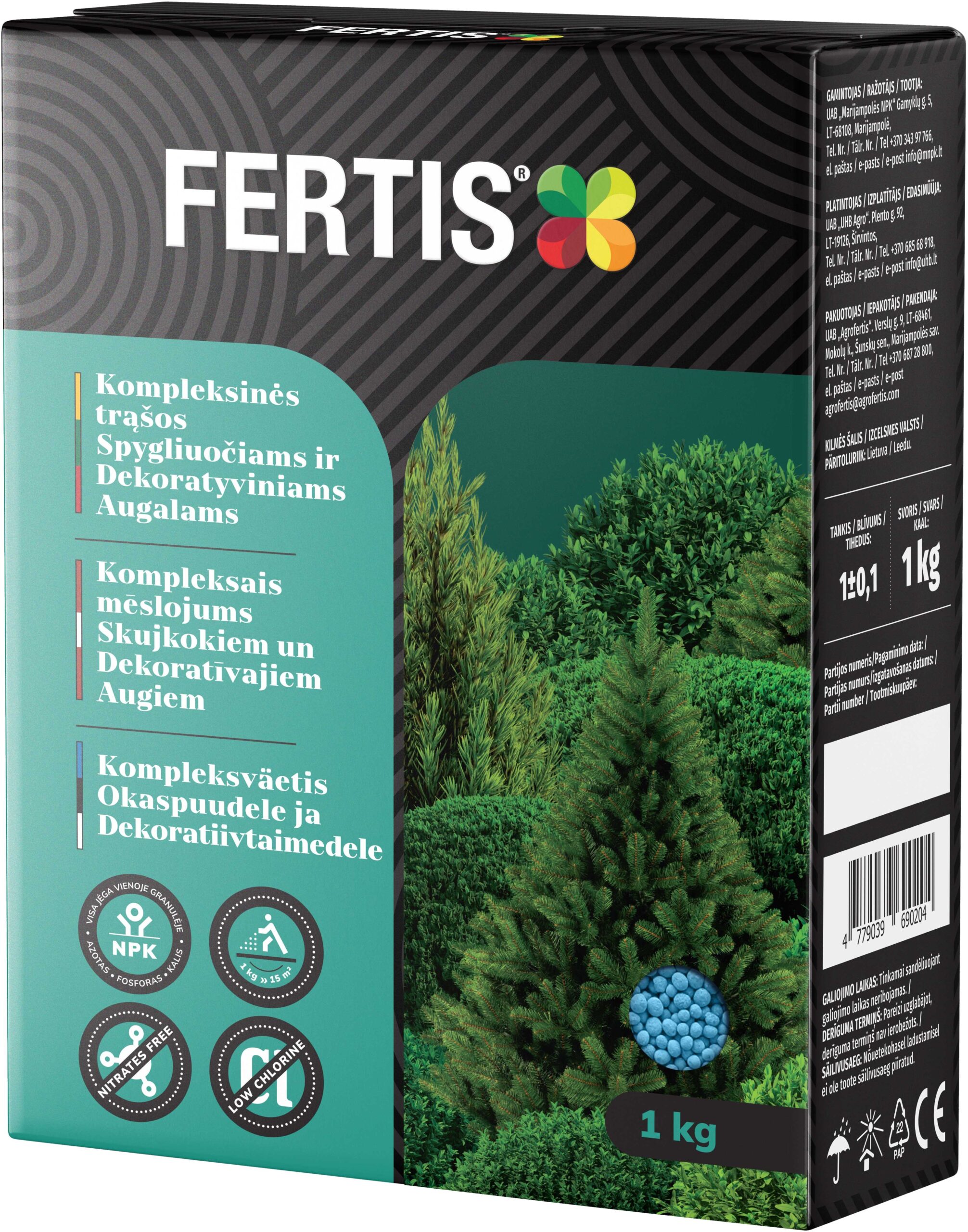Kompleksinės trąšos Spygliuočiams ir dekoratyviniams augalams FERTIS, 1kg kaina internetu