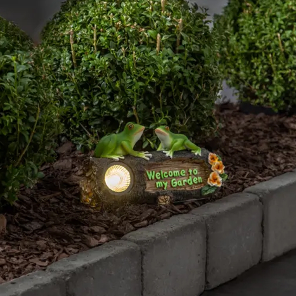 Lauko LED lempa „Frogy“ su saulės baterija (24 × 14 cm) kaina internetu