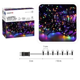 LED girlianda 1000 LED, 10 m, multikolor kaina internetu