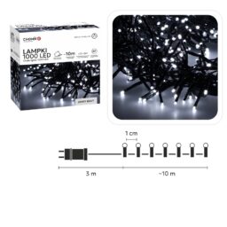 LED girlianda 1000 LED, 10 m, šaltai balta kaina internetu