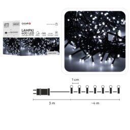 LED girlianda 400 LED, 4 m, šaltai balta kaina internetu
