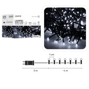 LED girlianda 400 LED, 4 m, šaltai balta kaina internetu