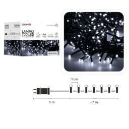 LED girlianda 700 LED, 7 m, šaltai balta kaina internetu