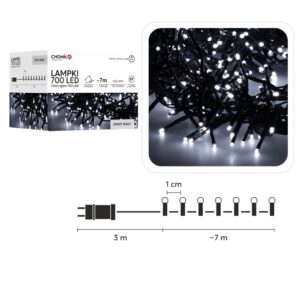 LED girlianda 700 LED, 7 m, šaltai balta kaina internetu