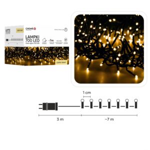 LED girlianda 700 LED, 7 m, šiltai balta kaina internetu
