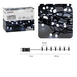 LED girlianda „Ball Lights“ 200 LED, šaltai balta, 16 m kaina internetu