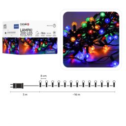 LED girlianda „Cherry Ball“ 200 LED, multispalvė, 16 m kaina internetu