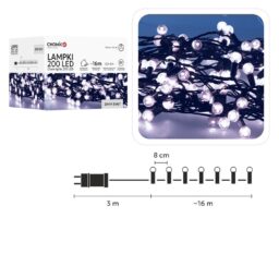LED girlianda „Cherry Ball“ 200 LED, šaltai balta, 16 m kaina internetu