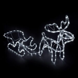 LED šviečianti elnių ir rogių dekoracija – 120 cm kaina internetu