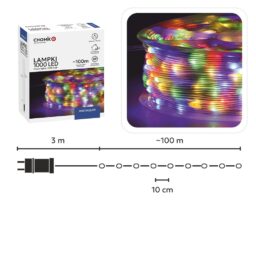 LED švieselių girlianda ant ritės 1000 LED, 100 m, multicolor kaina internetu