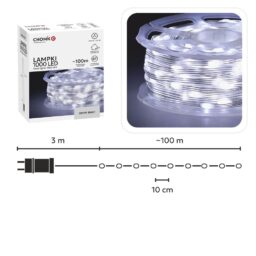 LED švieselių girlianda ant ritės 1000 LED, 100 m, šaltai balta kaina internetu