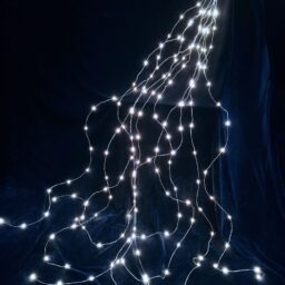 LED švieselių girlianda ant sidabrinių vielučių, 200 LED, 10x2 m, šaltai balta, IP44 kaina internetu