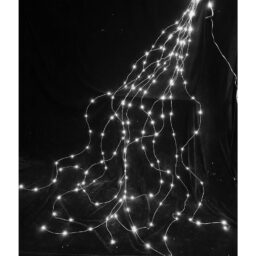 LED švieselių girlianda ant sidabrinių vielučių, 200 LED, 10x2 m, šaltai balta, IP44 kaina internetu