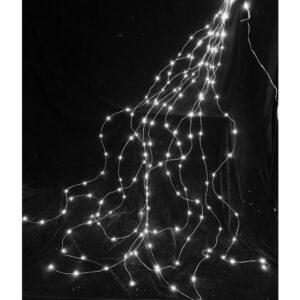 LED švieselių girlianda ant sidabrinių vielučių, 200 LED, 10x2 m, šaltai balta, IP44 kaina internetu