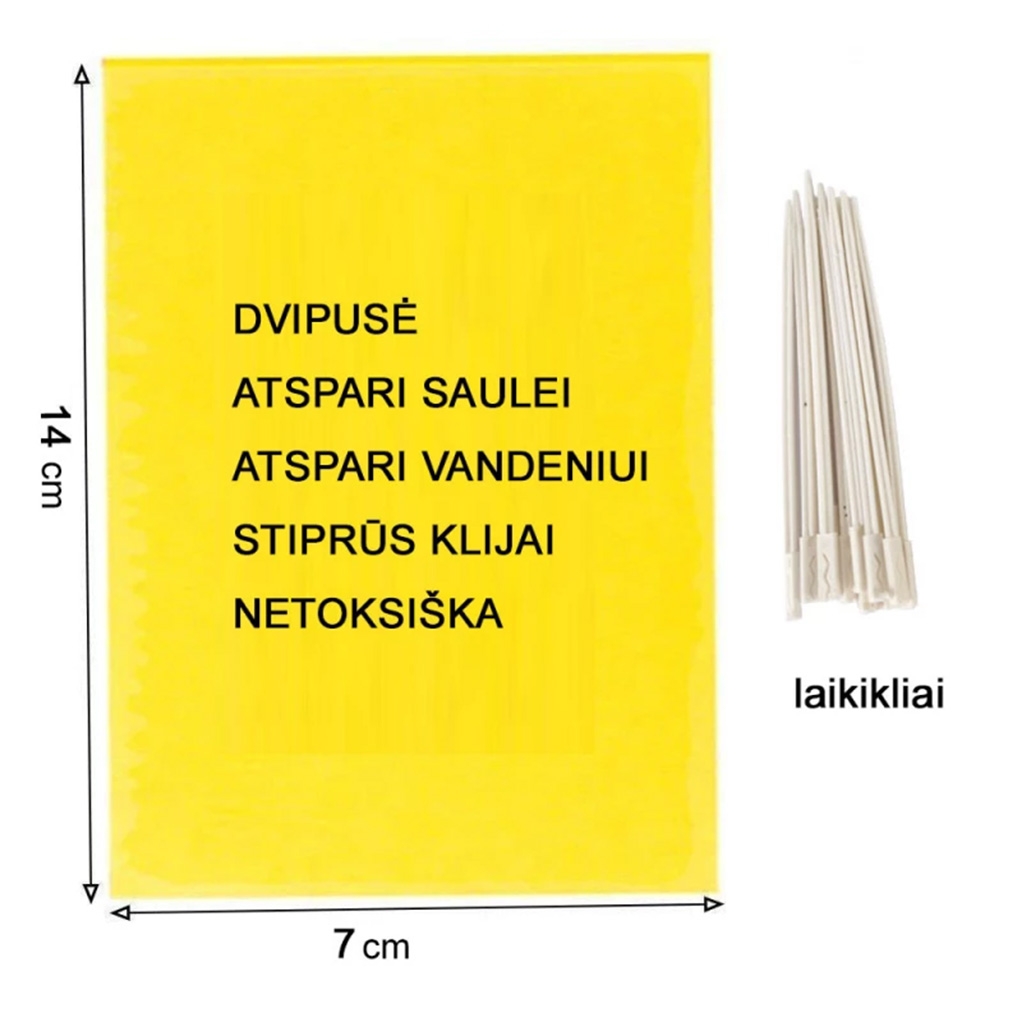 Magnet start yellow (7x14cm) baltasparnių, blakučių, amarų gaudyklės, 12 vnt kaina internetu