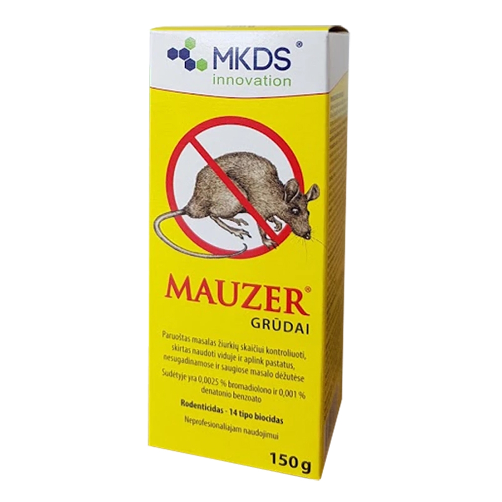 Mauzer grūdai pelių ir žiurkių naikinimui, 150 g kaina internetu