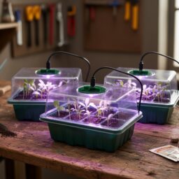 Mini šiltnamių rinkinys daiginimui su LED apšvietimu – 3 vnt. kaina internetu