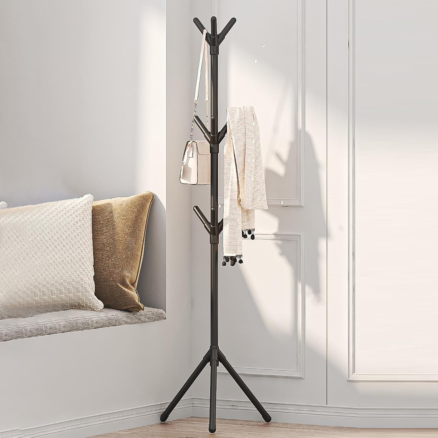 Pastatoma drabužių kabykla su kabliukais (170 cm) kaina internetu