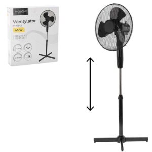 Pastatomas ventiliatorius 45W, juodas kaina internetu